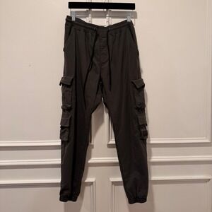 Ring of Fire Men's XL Black Cargo Jogger Pants Multi-Pocket Drawstring